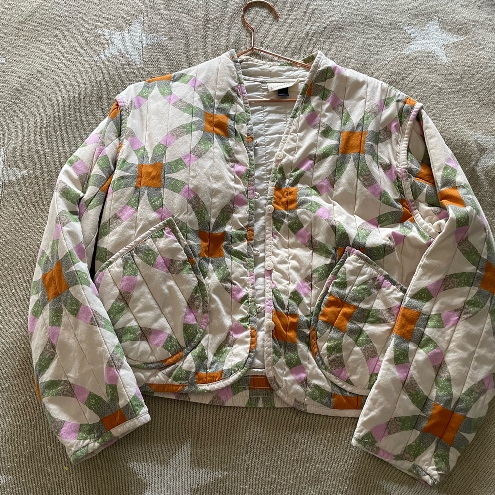 Universal Thread Multicolor Quilted Bomber Jacket